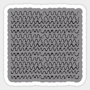 Monochrome Waves Pattern Sticker